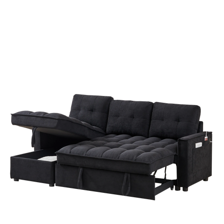Chenille Reclining Sleeper Sofa Bed With Storage - Omega Lifestyles