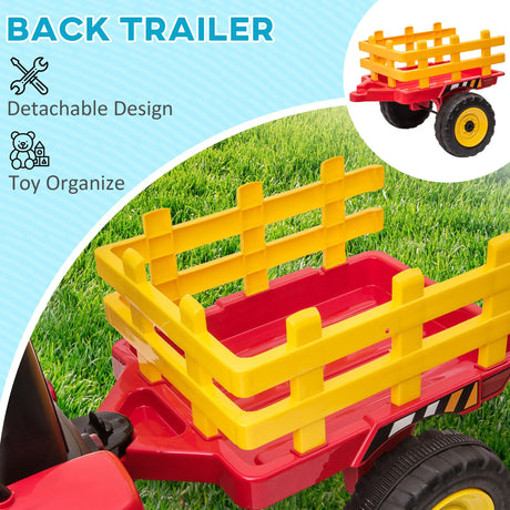 12V Battery Powered Kids Ride-On Tractor With Trailer - Omega Lifestyles