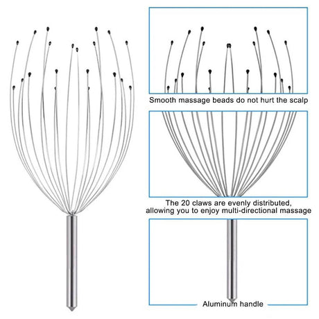 Stainless Steel Manual Head Massage Claw Tool - Sleep Galleria