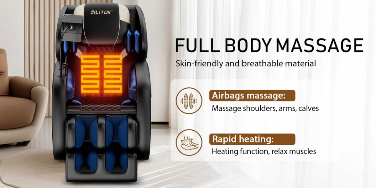Zero Gravity Full Body Heated Airbag Massage Chair - Omega Lifestyles
