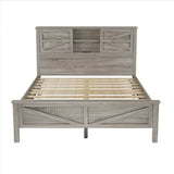 3-Piece Antique Gray Farmhouse Platform Bed Set - Omega Lifestyles