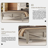 3-Piece Antique Gray Farmhouse Platform Bed Set - Omega Lifestyles