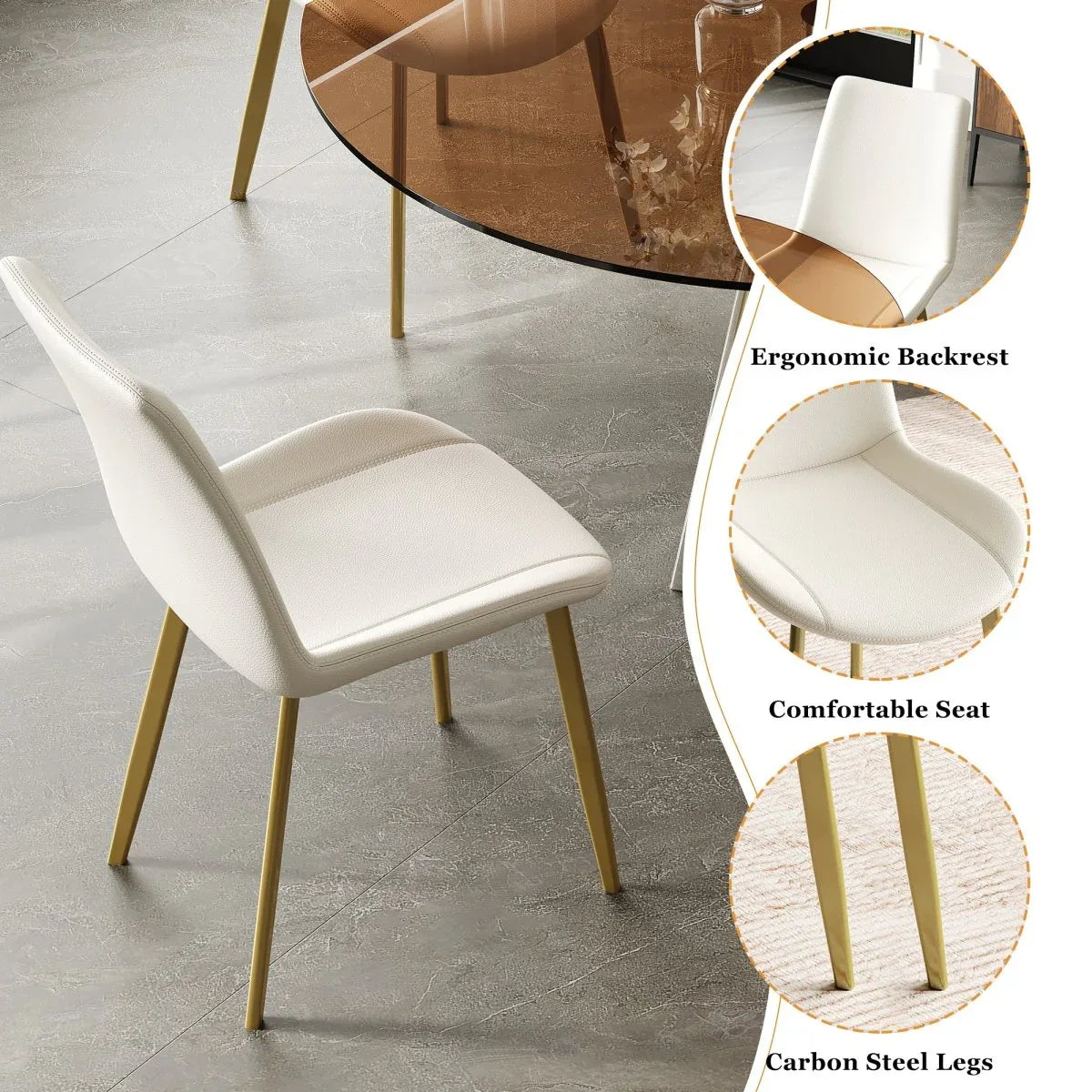 5-Piece Mid-Century 35-Inch Round Dining Table Set - Omega Lifestyles