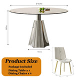 5-Piece Mid-Century 35-Inch Round Dining Table Set - Omega Lifestyles