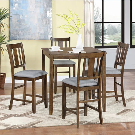 5-Piece Solid Wood Counter Height Dining Table Set - Omega Lifestyles