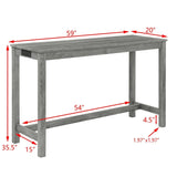 59-Inch Industrial Solid Wood Bar Table And Stools Set - Omega Lifestyles
