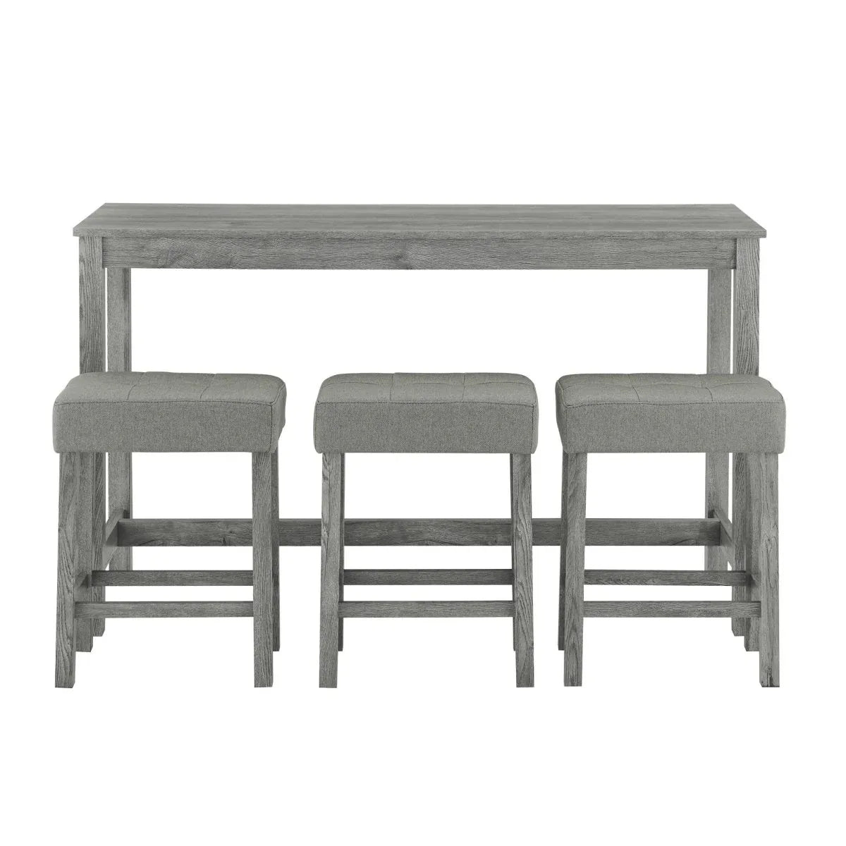 59-Inch Industrial Solid Wood Bar Table And Stools Set - Omega Lifestyles