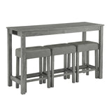 59-Inch Industrial Solid Wood Bar Table And Stools Set - Omega Lifestyles