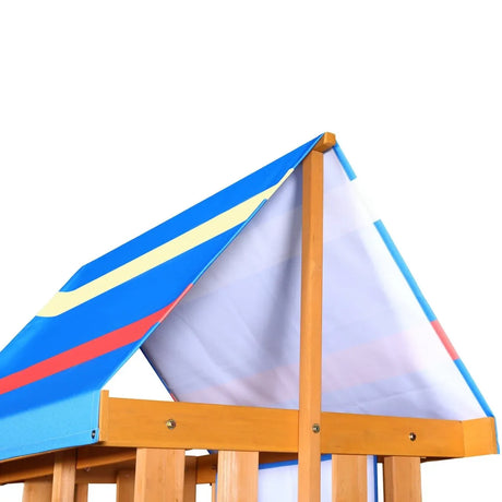 Blue Cedarwood Outdoor Swing Set With Slide And Climber - Omega Lifestyles