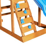 Blue Cedarwood Outdoor Swing Set With Slide And Climber - Omega Lifestyles