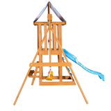 Blue Cedarwood Outdoor Swing Set With Slide And Climber - Omega Lifestyles
