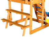 Blue Cedarwood Outdoor Swing Set With Slide And Climber - Omega Lifestyles