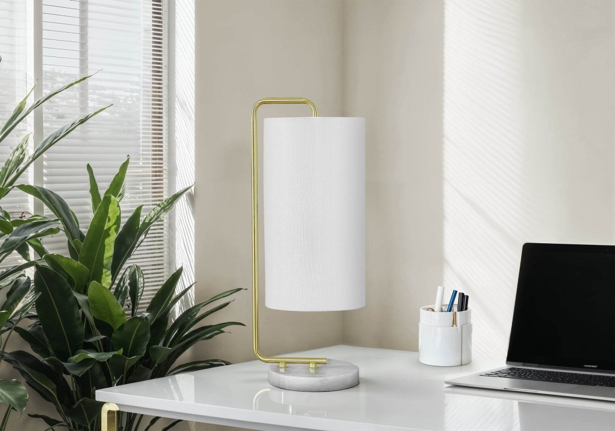 Contemporary 20-Inch Linen Shade Table Lamp - Sleep Galleria
