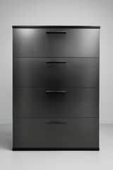 Contemporary Metallic Grey Wood Four - Drawer Chest - Blissora - Omega Lifestyles