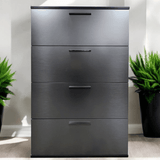 Contemporary Metallic Grey Wood Four - Drawer Chest - Blissora - Omega Lifestyles