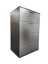 Contemporary Metallic Grey Wood Four - Drawer Chest - Blissora - Omega Lifestyles