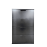 Contemporary Metallic Grey Wood Four - Drawer Chest - Blissora - Omega Lifestyles