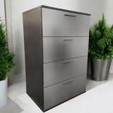 Contemporary Metallic Grey Wood Four - Drawer Chest - Blissora - Omega Lifestyles
