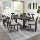 Extendable Solid Wood MDF Pedestal Base Dining Table - Omega Lifestyles
