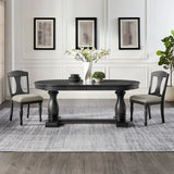 Extendable Solid Wood MDF Pedestal Base Dining Table - Omega Lifestyles