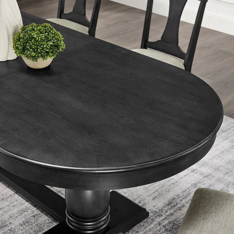 Extendable Solid Wood MDF Pedestal Base Dining Table - Omega Lifestyles