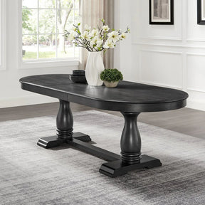Extendable Solid Wood MDF Pedestal Base Dining Table - Omega Lifestyles