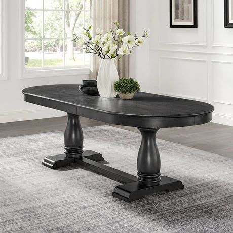 Extendable Solid Wood MDF Pedestal Base Dining Table - Omega Lifestyles