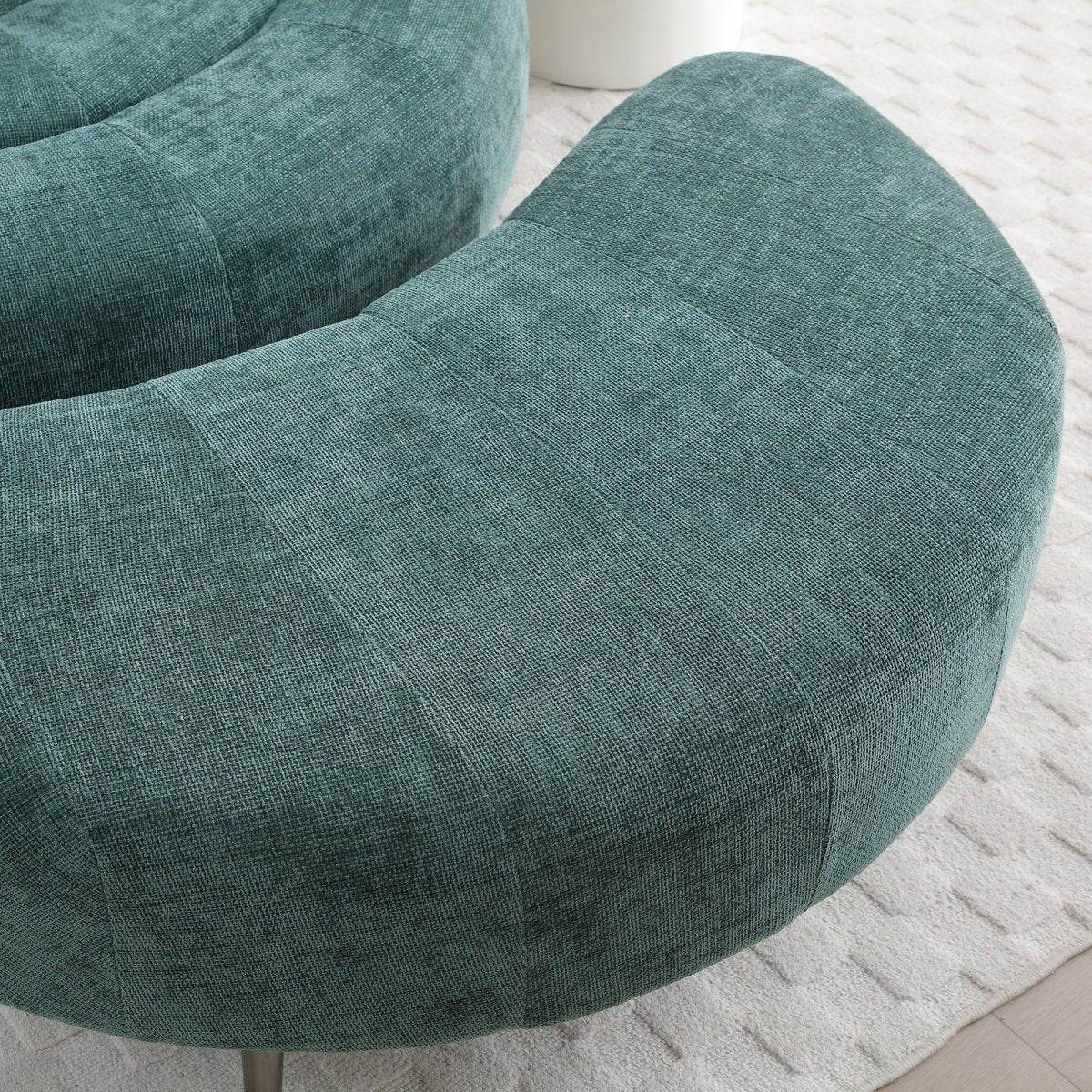 Extra Large Chenille Barrel Chair With Ottoman - Omega Lifestyles