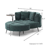 Extra Large Chenille Barrel Chair With Ottoman - Omega Lifestyles