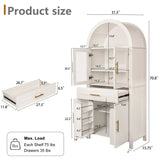 Farmhouse Arched Glass Door Kitchen Pantry Cabinet - Omega Lifestyles