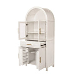 Farmhouse Arched Glass Door Kitchen Pantry Cabinet - Omega Lifestyles