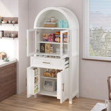 Farmhouse Arched Glass Door Kitchen Pantry Cabinet - Omega Lifestyles
