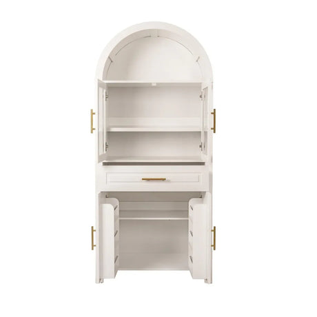 Farmhouse Arched Glass Door Kitchen Pantry Cabinet - Omega Lifestyles