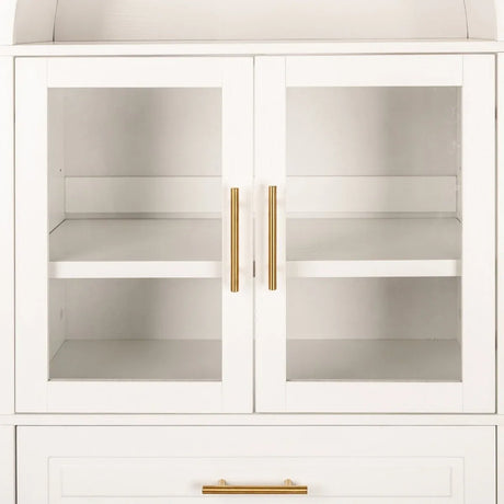 Farmhouse Arched Glass Door Kitchen Pantry Cabinet - Omega Lifestyles