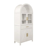 Farmhouse Arched Glass Door Kitchen Pantry Cabinet - Omega Lifestyles