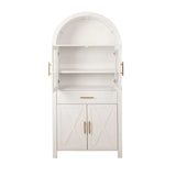 Farmhouse Arched Glass Door Kitchen Pantry Cabinet - Omega Lifestyles