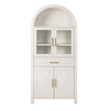 Farmhouse Arched Glass Door Kitchen Pantry Cabinet - Omega Lifestyles