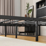 Full Metal Platform Bed Frame With Storage Headboard Full - Blissora - Omega Lifestyles