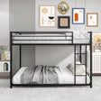 Full Over Full Metal Bunk Bed With Safety Guardrails - Blissora - Omega Lifestyles
