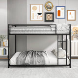 Full Over Full Metal Bunk Bed With Safety Guardrails - Blissora - Omega Lifestyles