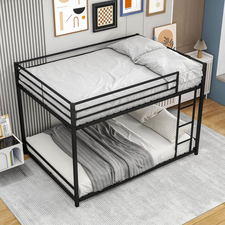 Full Over Full Metal Bunk Bed With Safety Guardrails - Blissora - Omega Lifestyles