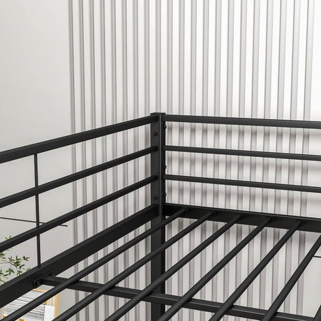 Full Over Full Metal Bunk Bed With Safety Guardrails - Blissora - Omega Lifestyles