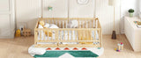 Full Pine Montessori Floor Bed With Fence Full - Omega Lifestyles