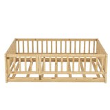 Full Pine Montessori Floor Bed With Fence Full - Omega Lifestyles