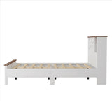 Full Platform Bed With Double Sliding Barn Door Charging Station - Blissora - Omega Lifestyles