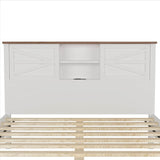 Full Platform Bed With Double Sliding Barn Door Charging Station - Blissora - Omega Lifestyles