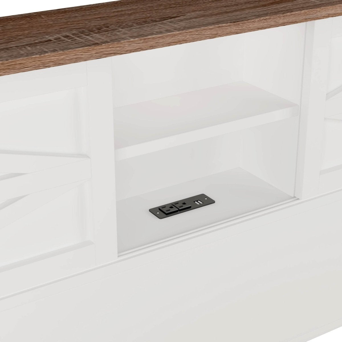 Full Platform Bed With Double Sliding Barn Door Charging Station - Blissora - Omega Lifestyles