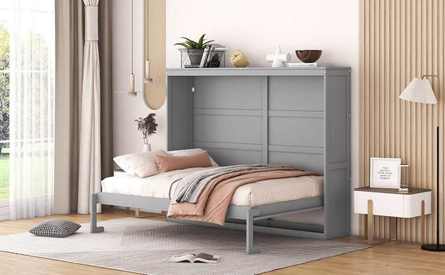 Full Size Gray Plywood Multi-Function Murphy Bed - Omega Lifestyles