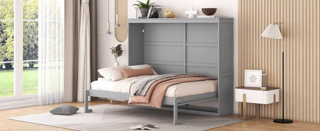 Full Size Gray Plywood Multi-Function Murphy Bed - Omega Lifestyles