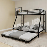 Full Size High-Strength Square Tube Iron Bunk Bed With Trundle - Omega Lifestyles